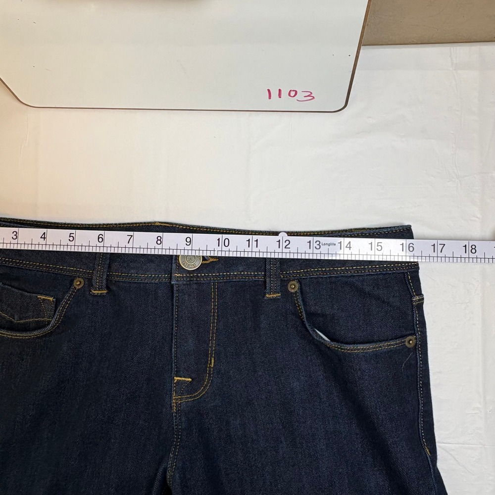 Lands End Womens Size 8 Dark Wash Skinny Jeans Indigo Blue Stretch - Picture 10 of 12
